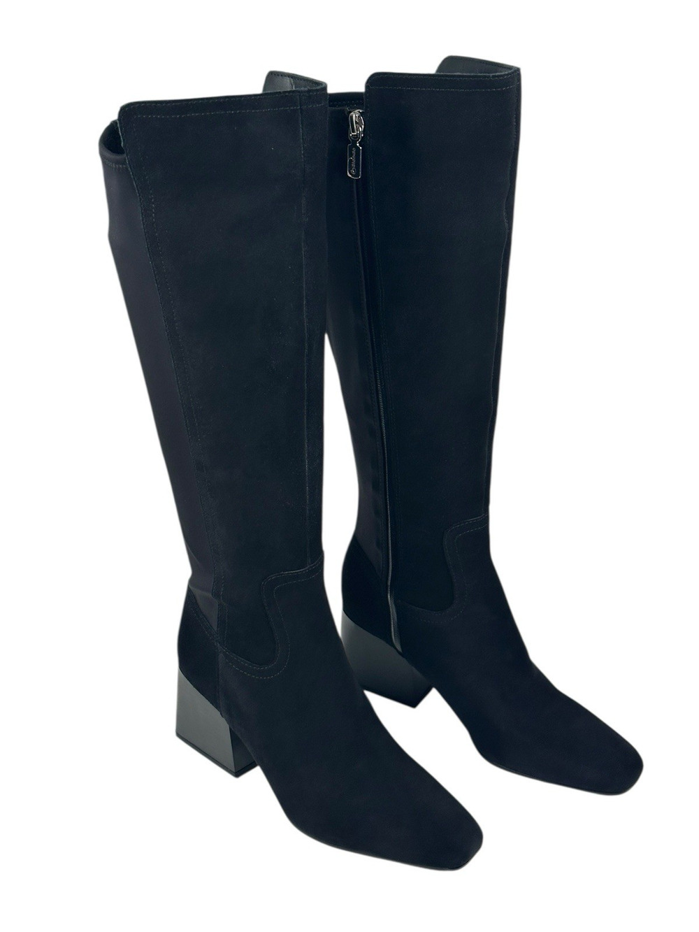 Blondo Tenor Womens Waterproof Black Suede Stretch Tall Boots Size 8.5M New $220